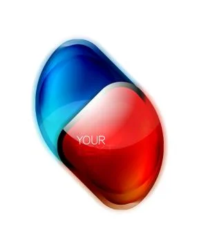 Glass round triangle banner, modern glossy futuristic techno web box isolated on Stock Illustration