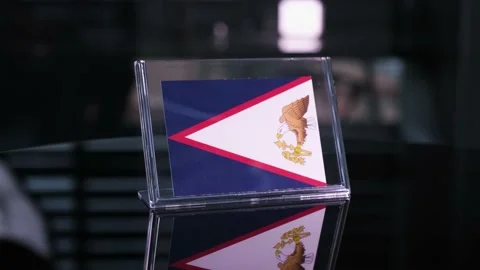 Glass Samao Flag Rotating On Table Video stock 208518123