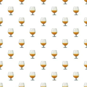 Glass of scotch or whiskey pattern Stock Illustration