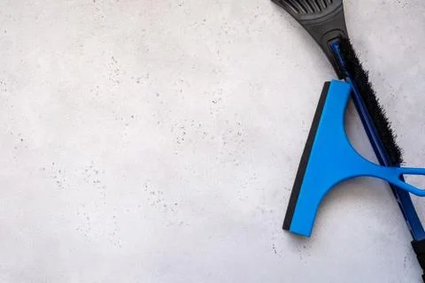 Glass Scrape tool or Squeegee for Shower, Window and Car Glass on white backg Stock Photos