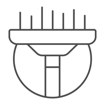 Glass scraper thin line icon, car washing concept, squeegee for cleaning windows Illustration