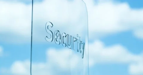 Glass security Lettering and Clouds in the Background 動画素材 197469688