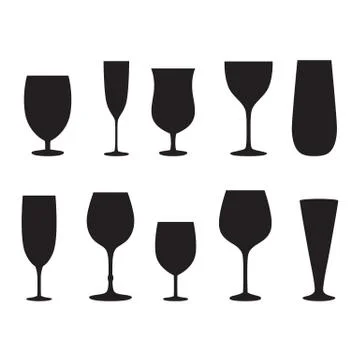 Glass set or collection Stock Illustration