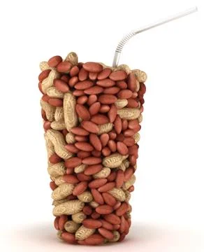 Glass shape made of peanuts Stock Photos