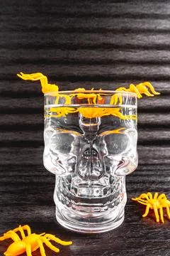 A glass with the shape of a skull Stock Photos