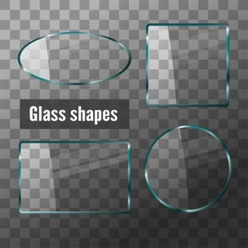 Glass shapes with reflections. Vector illustration for design Stock Illustration