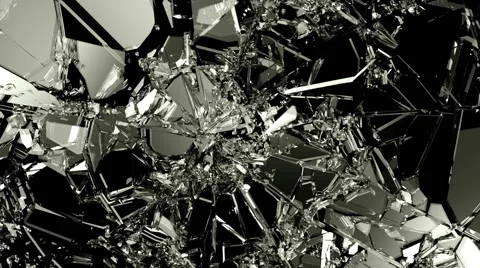 Glass shatter and breaking in slow motion. Alpha matte Stock Footage 59797793