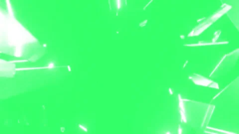 Glass Shatter Explosion Transition Effect on Green Screen Video stock 339275737
