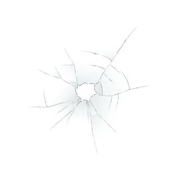 Glass Shatter Pattern on Transparent Surface Stock Illustration