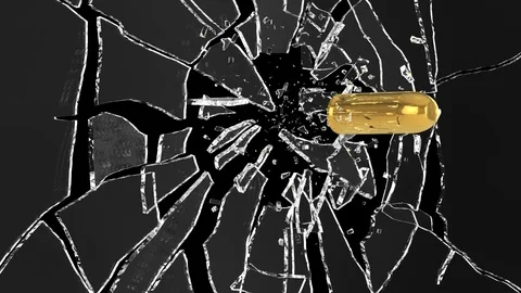 Glass Shattered with Bullet Stock Footage