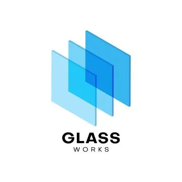 Glass sheets icon, clear transparent window panels Ilustración de archivo