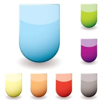 Glass sheild icon basic web icon in the shape of a shield with shadow and ... 스톡 사진