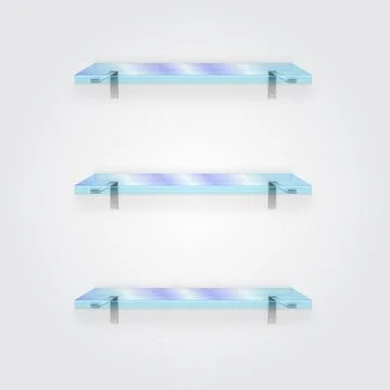Glass shelf with white background, vector illustration Stock Illustration