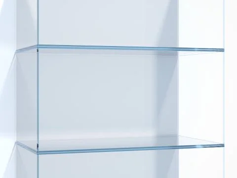 Glass shelves. 3d rendering 스톡 일러스트