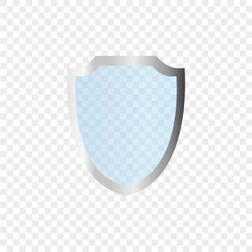 Glass shield in front view. Blue acrylic security shield or plexiglass plate Illustrazione stock