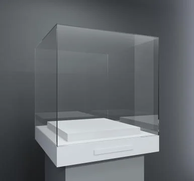 Glass showcase in the form of a cube Stock Illustration