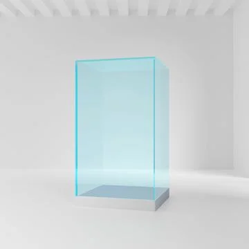 Glass showcase in the shape of a cube for presentation Stock Illustration