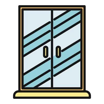 Glass shower cabin door vector illustration icon Stock Illustration
