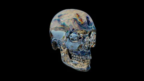Glass Skull Stock Footage 113928528