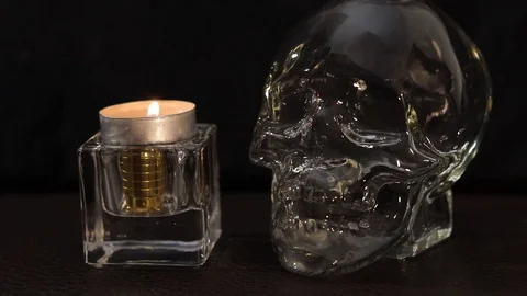 Glass skull Stock Footage