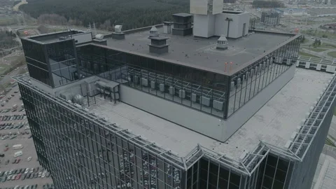 Glass skyscraper in cloudy weather. Stock Footage 120421246