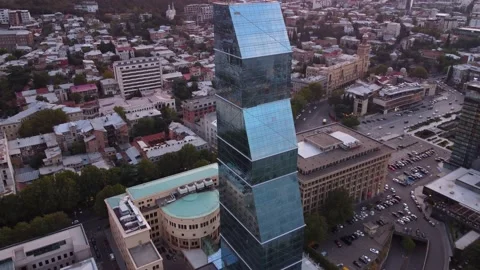 Glass skyscraper at the sunset Stock Footage 168564172