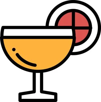 A glass with a slice of lemon on top Illustrazione stock