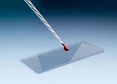 Glass slide for microscope with a pipette Stock Illustration