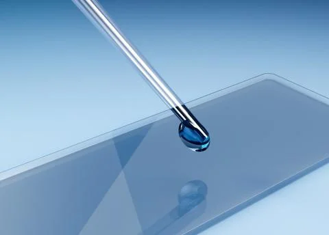 Glass slide for microscope with a pipette Stock Illustration