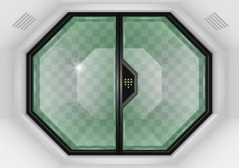 Glass sliding gates Stock Illustration