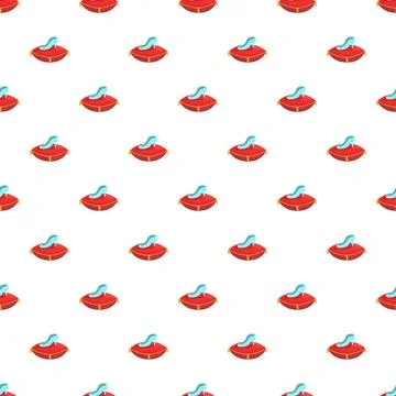 Glass slipper on red pillow repeating pattern Illustrazione stock