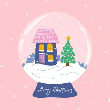 Glass snow globe Stock Illustration
