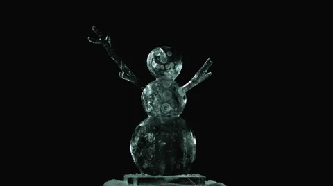 Glass snowman exploding into pieces 库存影片 46713908
