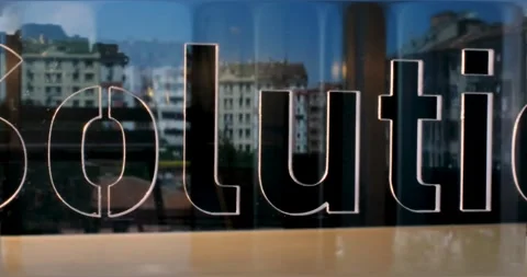 Glass solution Letters and Office in Background 動画素材 197491302