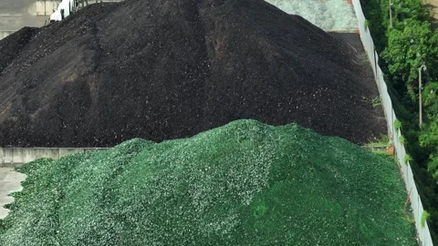 A glass sorting in a recycling plant. Stock Footage 306898258