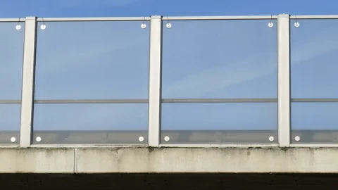 Glass soundproof wall on an elevated road, Germany, Europe Stock Footage 126312495