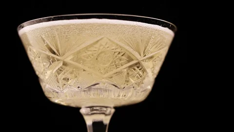 Glass of sparkling champagne Stock Footage 100451253