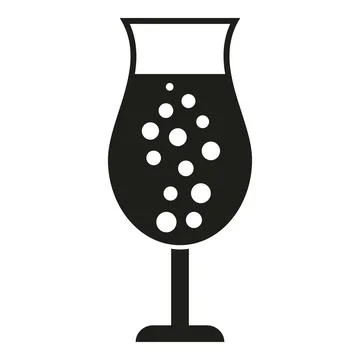 Glass of sparkling drink with bubbles icon Stock Illustration