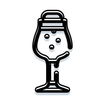 Glass of sparkling drink with bubbles icon Stock Illustration