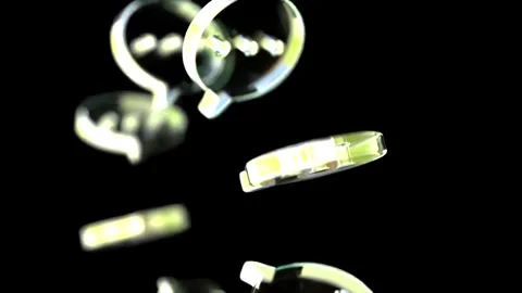 Glass speech bubble on black bg able to loop endless Stock Footage 314068688