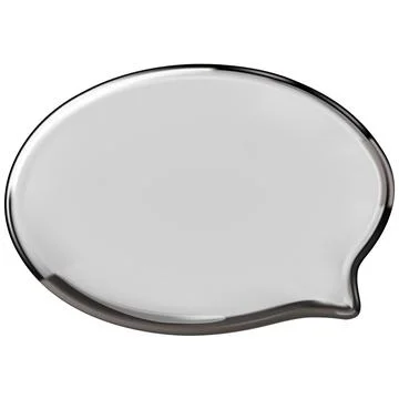 Glass speech bubble, oval, on an isolated background. Stock Illustration