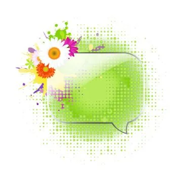 Glass speech bubbles with gerber Illustrazione stock
