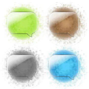 Glass speech bubbles set Stock Illustration