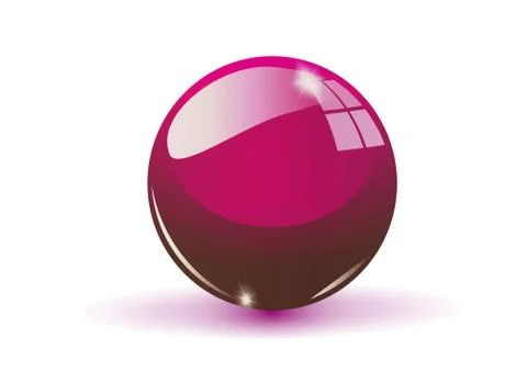 Glass sphere, claret vector ball Stock Illustration