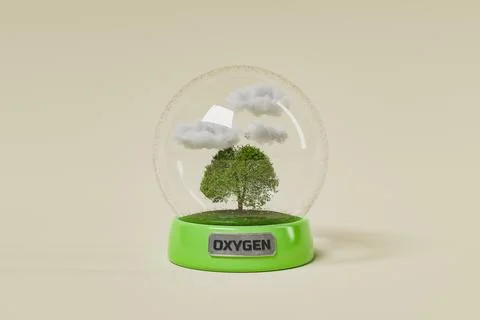 Glass sphere with a ecosystem inside Illustrazione stock
