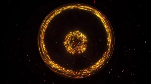 Glass sphere with fireworks inside. New Year's Eve background. Holidays. Anim Video stock 291279282