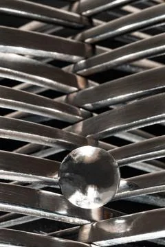 Glass sphere on fork support Stock Photos