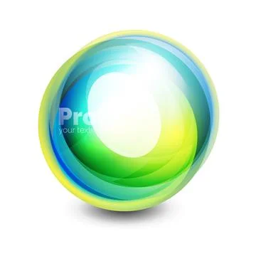 Glass sphere, futuristic abstract element Stock Illustration