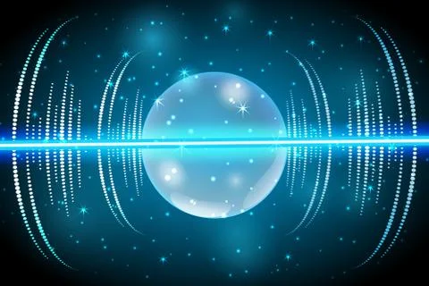 Glass sphere of glowing lights effects isolated on transparent background Stock Illustration