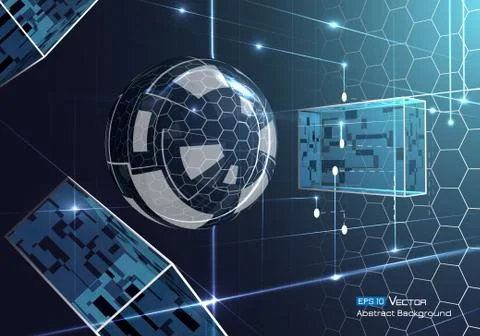 Glass sphere with rectangles 3D Stock Illustration